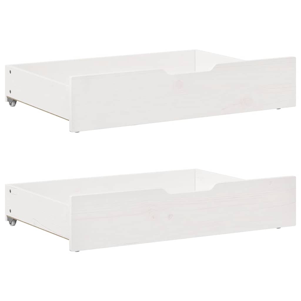 Daybed with Drawers without Mattress White 90x200 cm Solid Wood - Bargainia.com - 