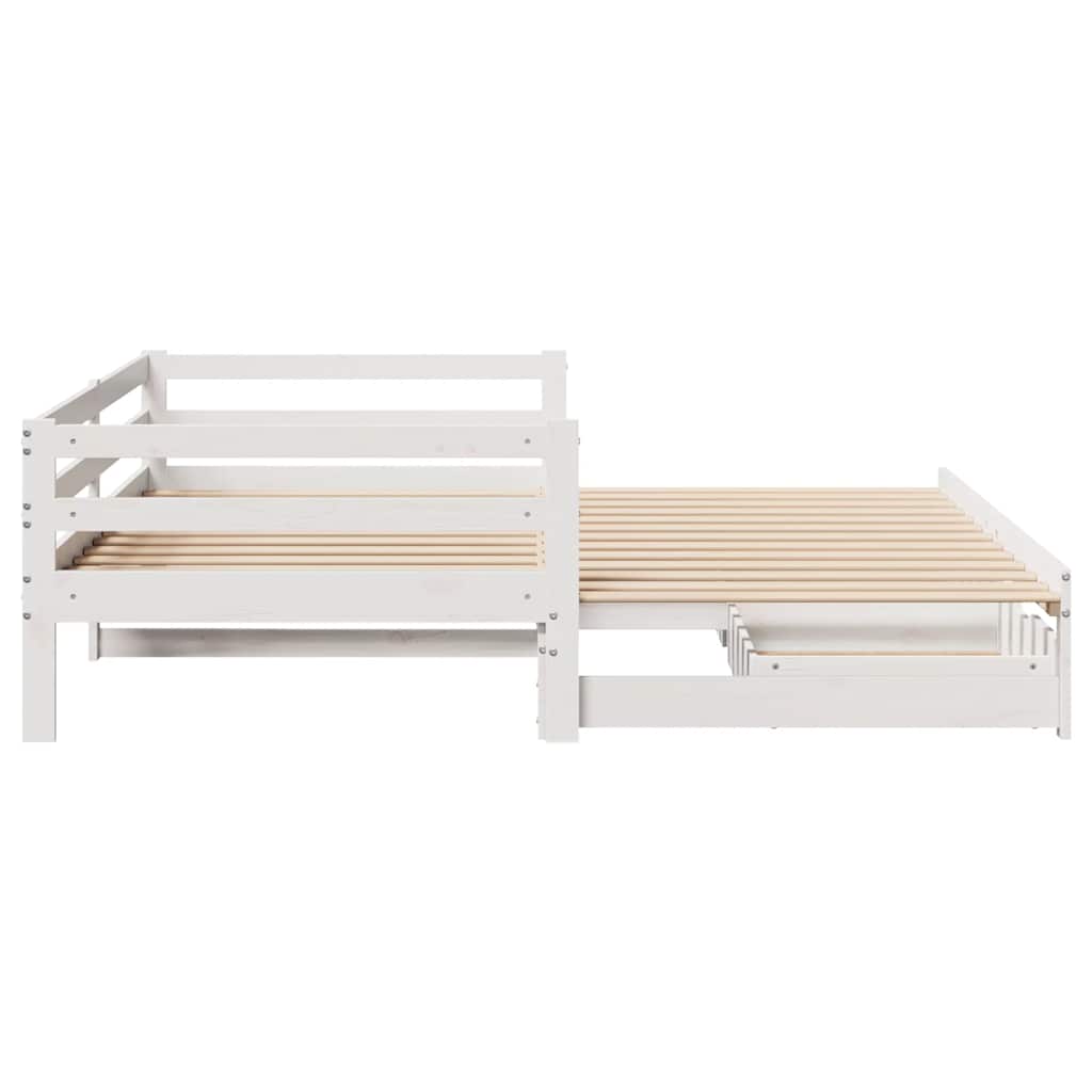 Daybed with Drawers without Mattress White 90x200 cm Solid Wood - Bargainia.com - 