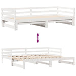 Daybed with Drawers without Mattress White 90x200 cm Solid Wood - Bargainia.com - 