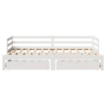 Daybed with Drawers without Mattress White 90x200 cm Solid Wood - Bargainia.com - 