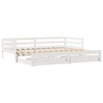 Daybed with Drawers without Mattress White 90x200 cm Solid Wood - Bargainia.com - 