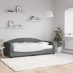 Daybed with Mattress Blue Dark Grey 90x190 cm Fabric - Bargainia.com - 