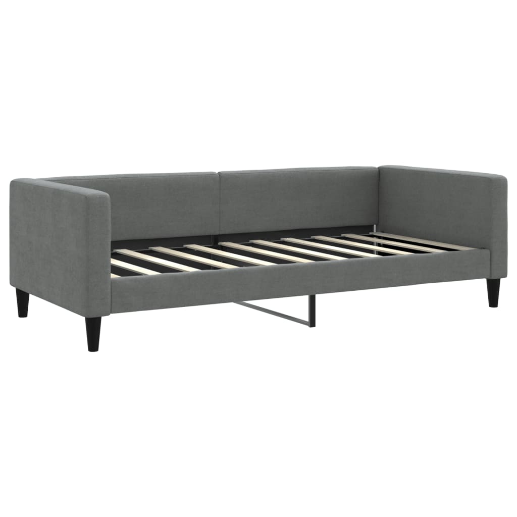 Daybed with Mattress Dark Grey 90x190 cm Fabric - Bargainia.com - 