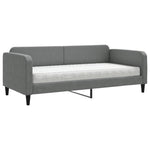 Daybed with Mattress Dark Grey 90x190 cm Fabric - Bargainia.com - 