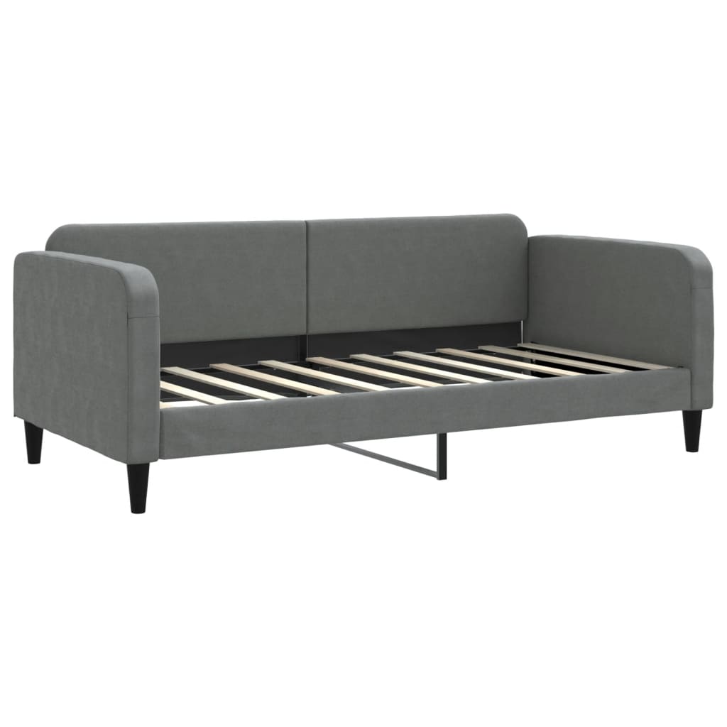 Daybed with Mattress Dark Grey 90x190 cm Fabric - Bargainia.com - 