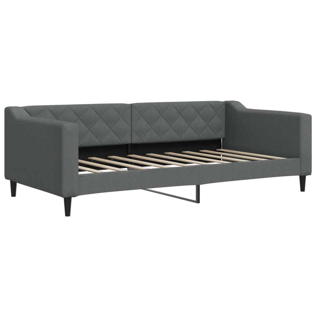 Daybed with Mattress Dark Grey 90x190 cm Fabric - Bargainia.com - 