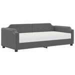 Daybed with Mattress Dark Grey 90x190 cm Fabric - Bargainia.com - 