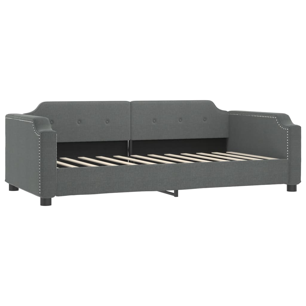Daybed with Mattress Dark Grey 90x190 cm Fabric - Bargainia.com - 