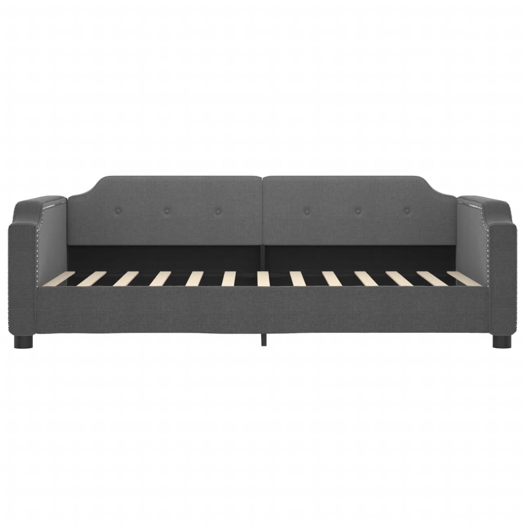 Daybed with Mattress Dark Grey 90x190 cm Fabric - Bargainia.com - 