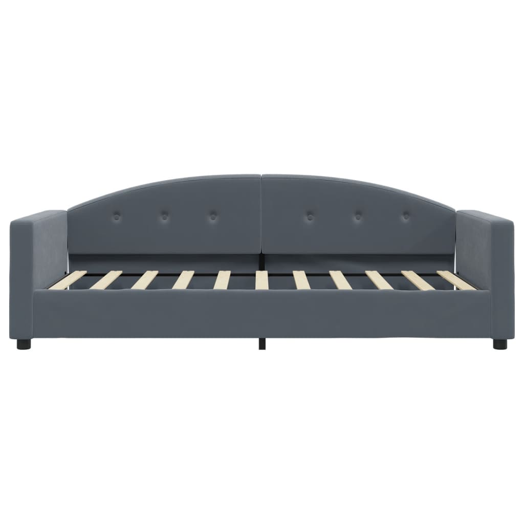 Daybed with Mattress Dark Grey 90x190 cm Velvet - Bargainia.com - 