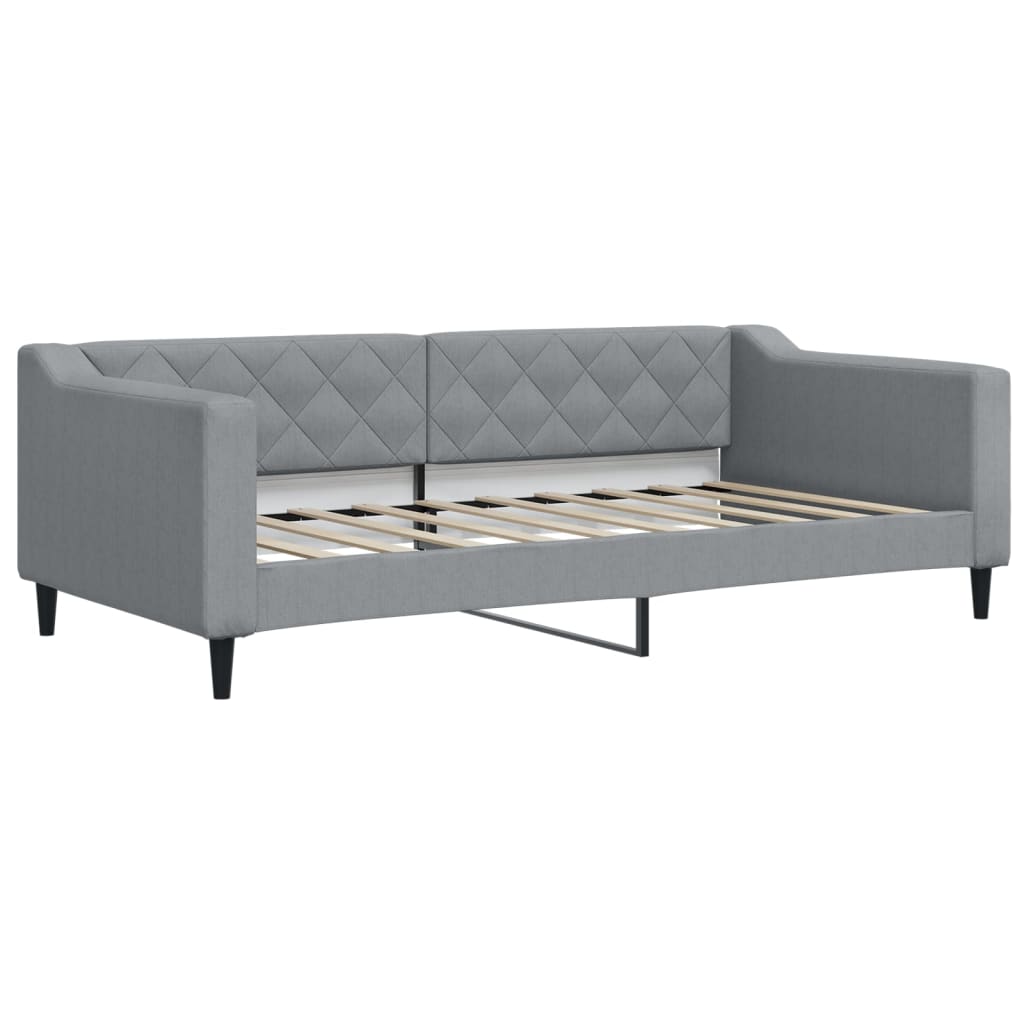 Daybed with Mattress Light Grey 90x190 cm Fabric - Bargainia.com - 