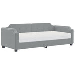 Daybed with Mattress Light Grey 90x190 cm Fabric - Bargainia.com - 