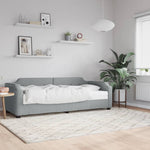 Daybed with Mattress Light Grey 90x190 cm Fabric - Bargainia.com - 