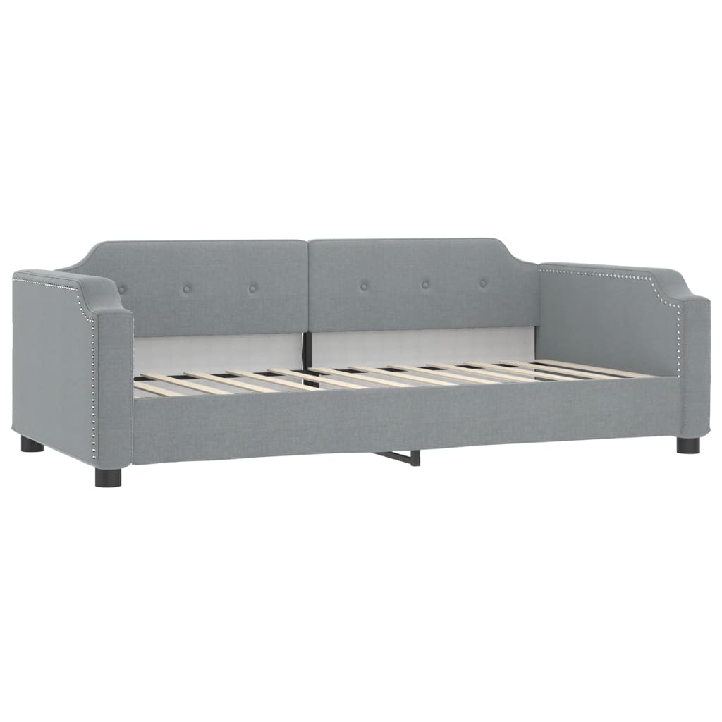 Daybed with Mattress Light Grey 90x190 cm Fabric - Bargainia.com - 