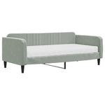 Daybed with Mattress Light Grey 90x190 cm Velvet - Bargainia.com - 