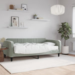 Daybed with Mattress Light Grey 90x190 cm Velvet - Bargainia.com - 