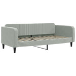 Daybed with Mattress Light Grey 90x190 cm Velvet - Bargainia.com - 