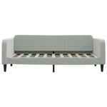 Daybed with Mattress Light Grey 90x190 cm Velvet - Bargainia.com - 