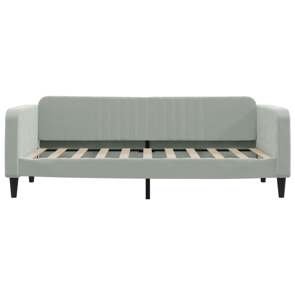 Daybed with Mattress Light Grey 90x190 cm Velvet - Bargainia.com - 