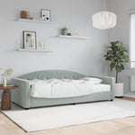 Daybed with Mattress Light Grey 90x190 cm Velvet - Bargainia.com - 