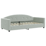 Daybed with Mattress Light Grey 90x190 cm Velvet - Bargainia.com - 