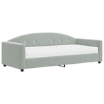 Daybed with Mattress Light Grey 90x190 cm Velvet - Bargainia.com - 