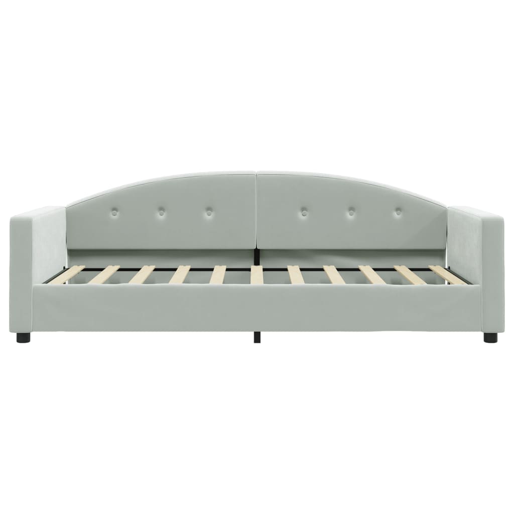 Daybed with Mattress Light Grey 90x190 cm Velvet - Bargainia.com - 