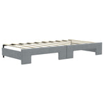 Daybed with Trundle and Drawers Light Grey 90x190 cm Fabric - Bargainia.com - 