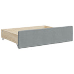 Daybed with Trundle and Drawers Light Grey 90x190 cm Fabric - Bargainia.com - 