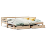 Daybed with Trundle and Drawers without Mattress 80x200 cm - Bargainia.com - 