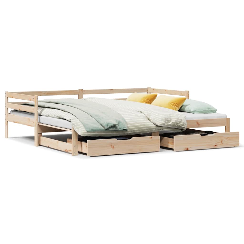 Daybed with Trundle and Drawers without Mattress 80x200 cm - Bargainia.com - 