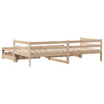 Daybed with Trundle and Drawers without Mattress 80x200 cm - Bargainia.com - 