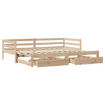 Daybed with Trundle and Drawers without Mattress 80x200 cm - Bargainia.com - 