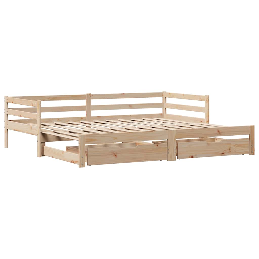 Daybed with Trundle and Drawers without Mattress 80x200 cm - Bargainia.com - 