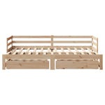 Daybed with Trundle and Drawers without Mattress 80x200 cm - Bargainia.com - 
