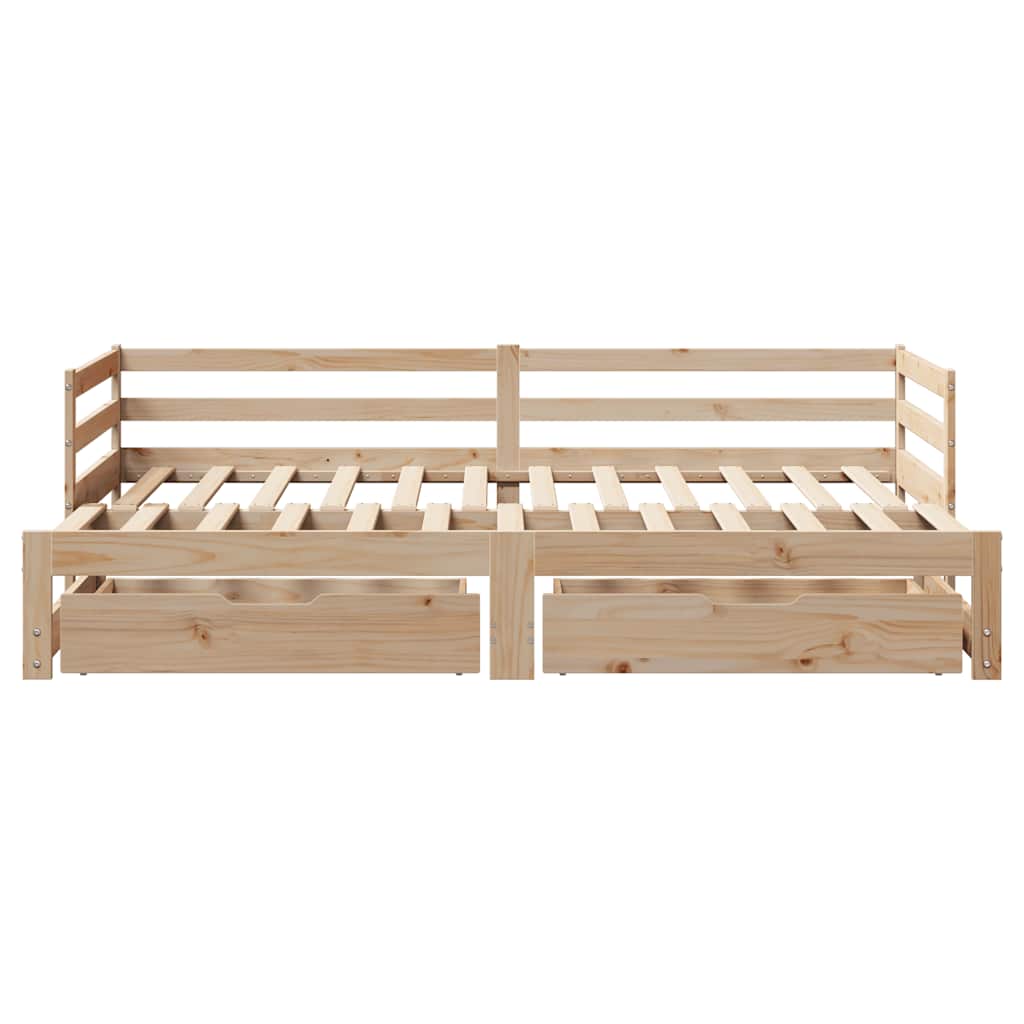 Daybed with Trundle and Drawers without Mattress 80x200 cm - Bargainia.com - 