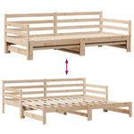 Daybed with Trundle and Drawers without Mattress 80x200 cm - Bargainia.com - 