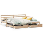 Daybed with Trundle and Drawers without Mattress 80x200 cm - Bargainia.com - 