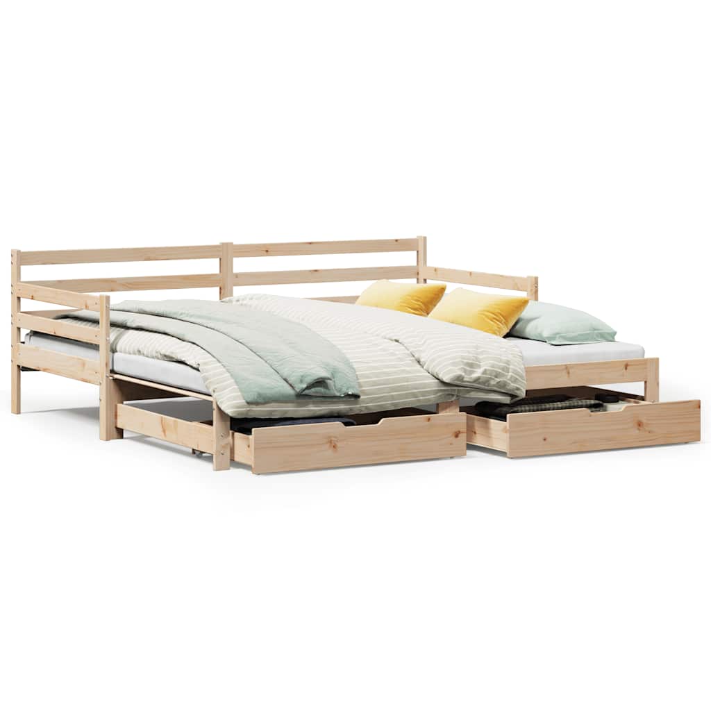 Daybed with Trundle and Drawers without Mattress 80x200 cm - Bargainia.com - 