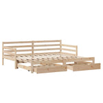 Daybed with Trundle and Drawers without Mattress 80x200 cm - Bargainia.com - 
