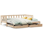 Daybed with Trundle and Drawers without Mattress 80x200 cm - Bargainia.com - 