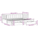 Daybed with Trundle and Drawers without Mattress 80x200 cm - Bargainia.com - 