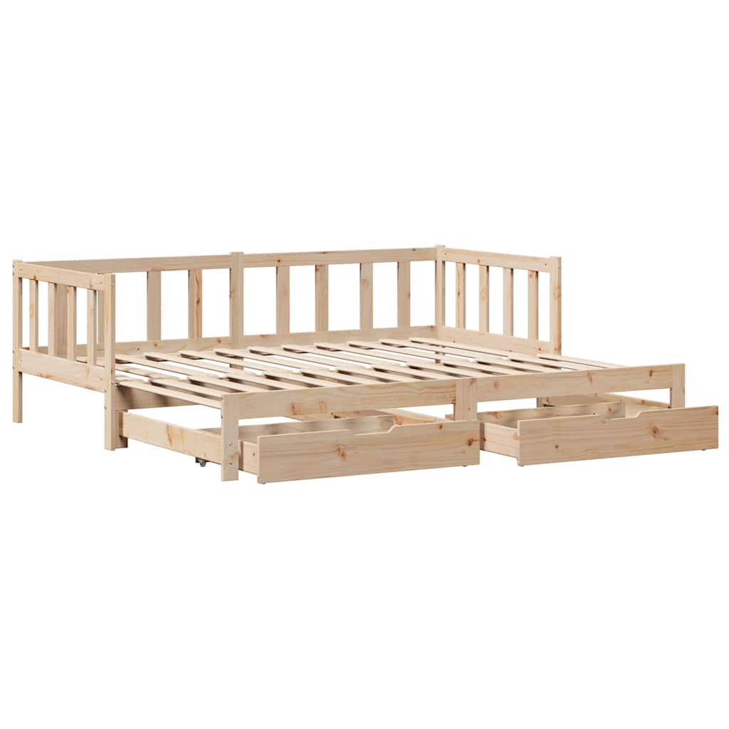 Daybed with Trundle and Drawers without Mattress 80x200 cm - Bargainia.com - 
