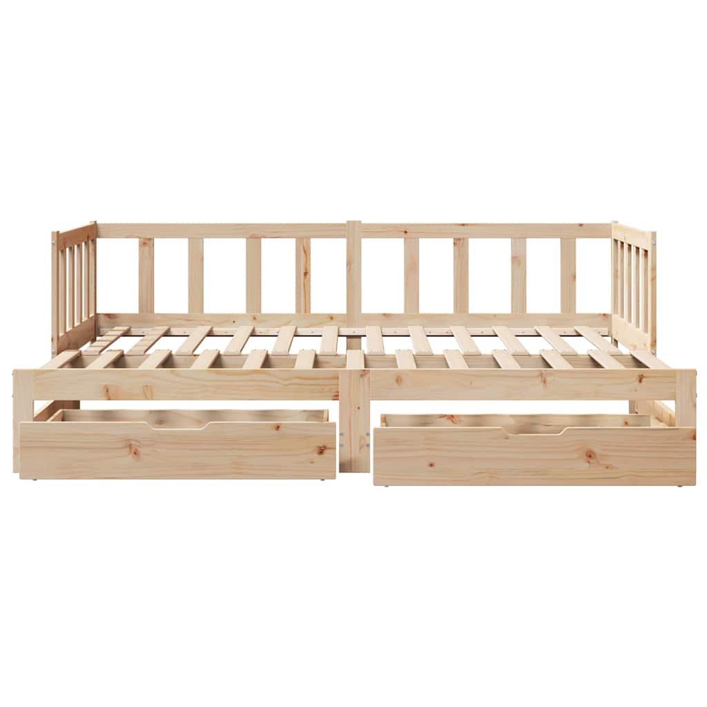 Daybed with Trundle and Drawers without Mattress 80x200 cm - Bargainia.com - 