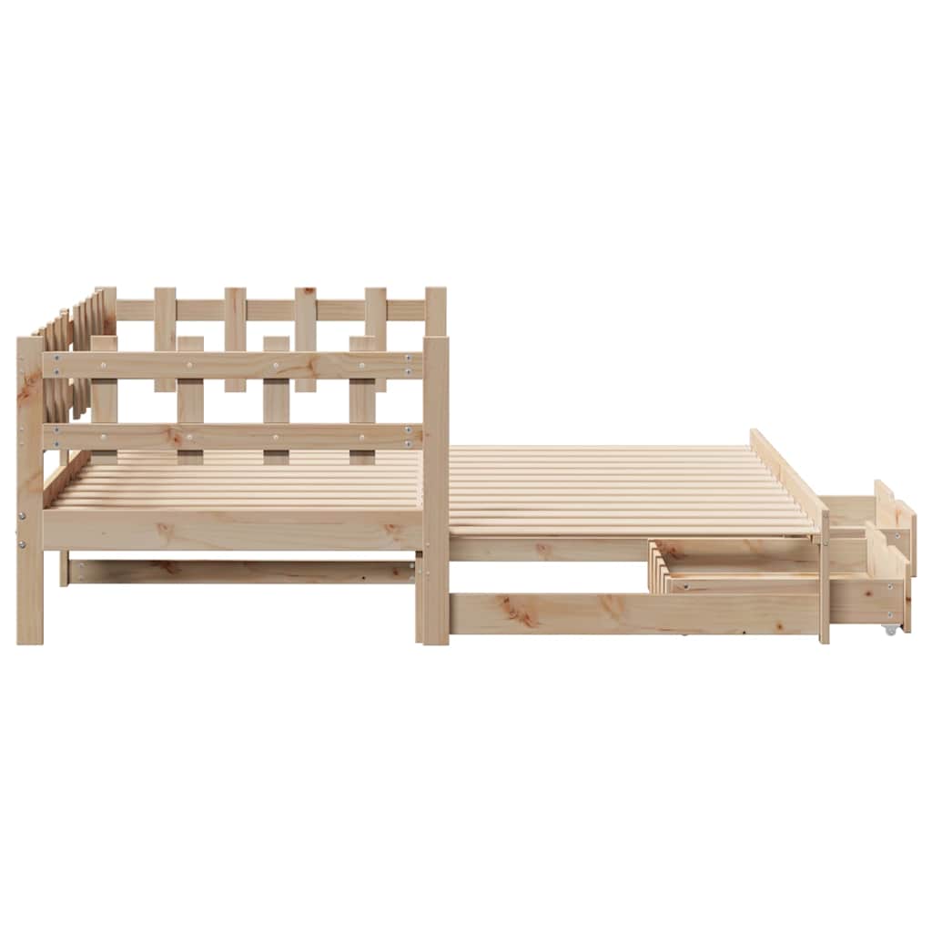 Daybed with Trundle and Drawers without Mattress 80x200 cm - Bargainia.com - 