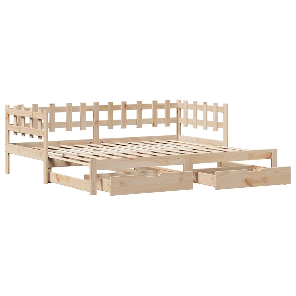 Daybed with Trundle and Drawers without Mattress 80x200 cm - Bargainia.com - 