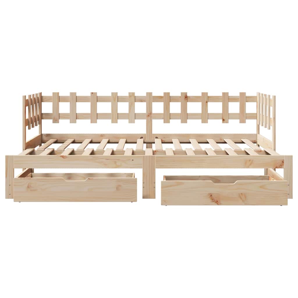 Daybed with Trundle and Drawers without Mattress 80x200 cm - Bargainia.com - 