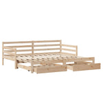 Daybed with Trundle and Drawers without Mattress 90x200 cm - Bargainia.com - 