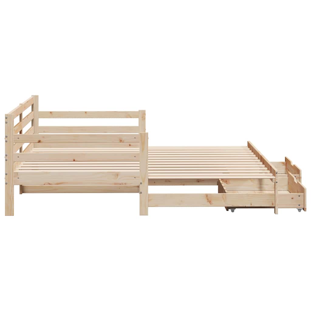 Daybed with Trundle and Drawers without Mattress 90x200 cm - Bargainia.com - 