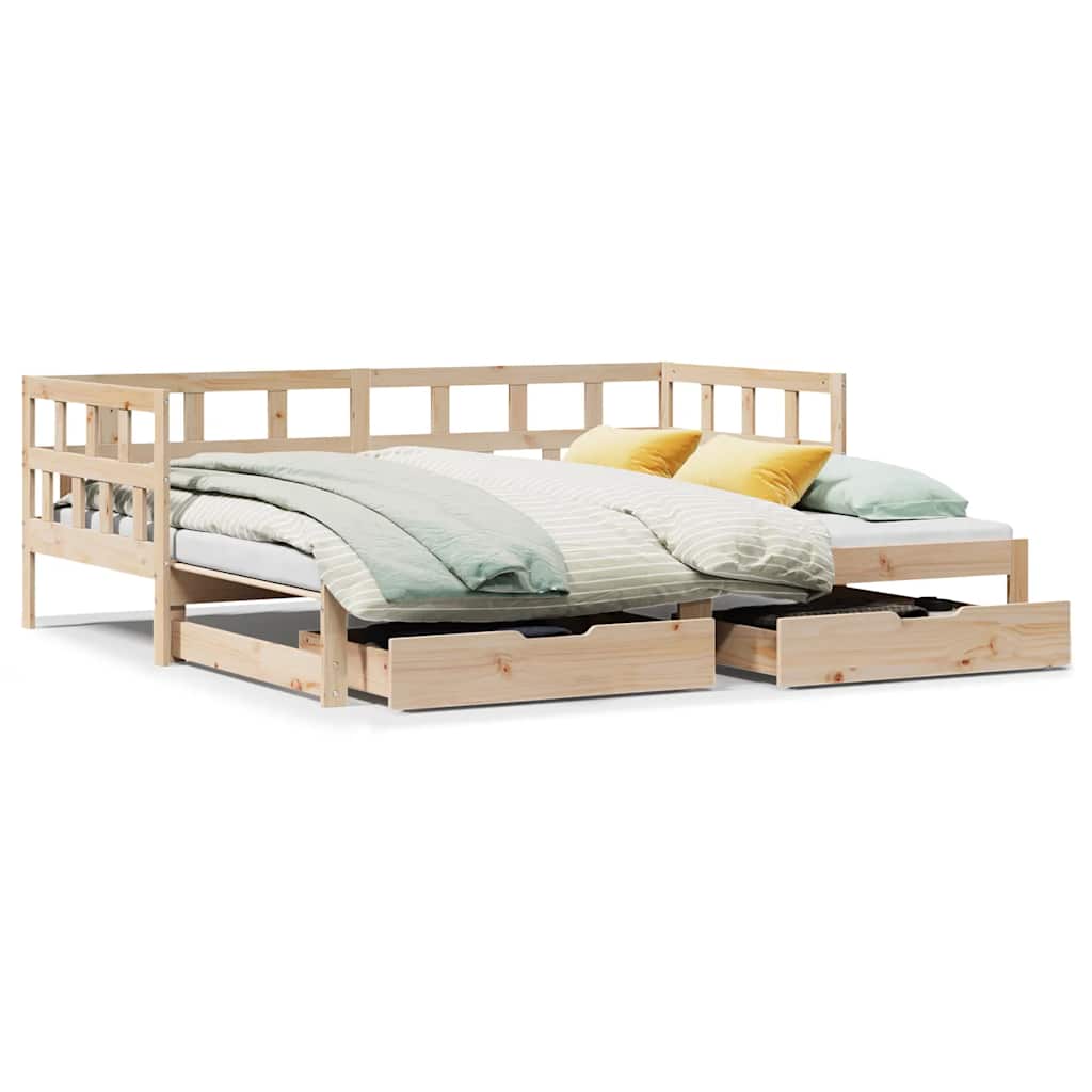 Daybed with Trundle and Drawers without Mattress 90x200 cm - Bargainia.com - 